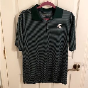 Nike Michigan State Green with White Stripe Polo